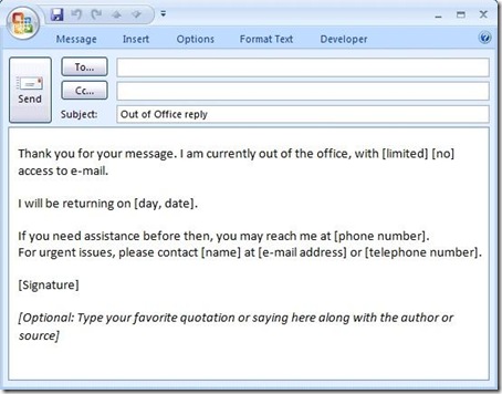 How to write a professional out of office reply